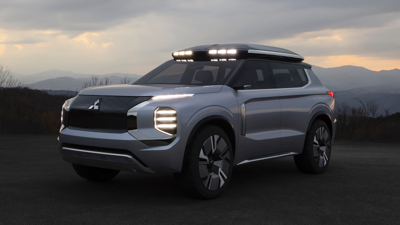 Illustration for article titled Mitsubishi's Hybrid SUV Concept Looks Wild but Its Charging System Is Where Things Get Interesting